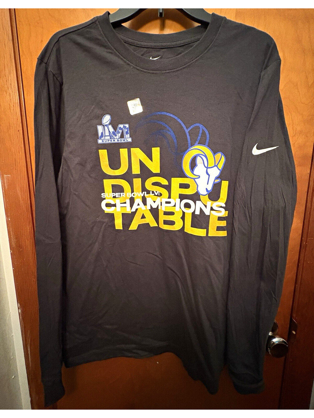 Nike Los Angeles Rams Super Bowl LVI Champions Long Sleeve Shirt Men’s M Black
